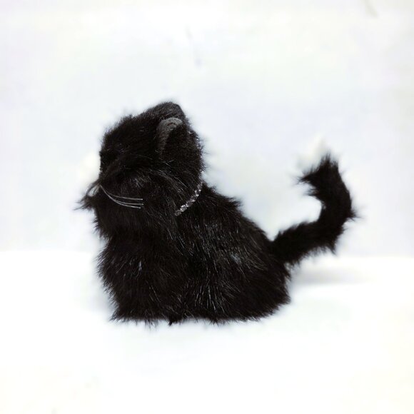 American Girl Cat Doll Licorice Black Pet Plush Rhinestone Collar Retired 5" - Picture 2 of 6